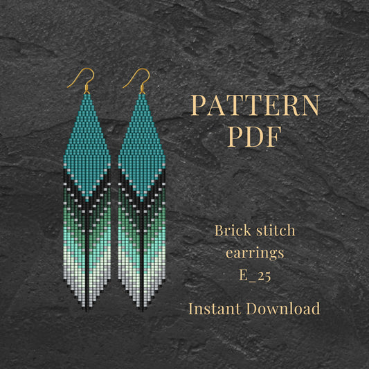 Brick stitch earrings pattern PDF 