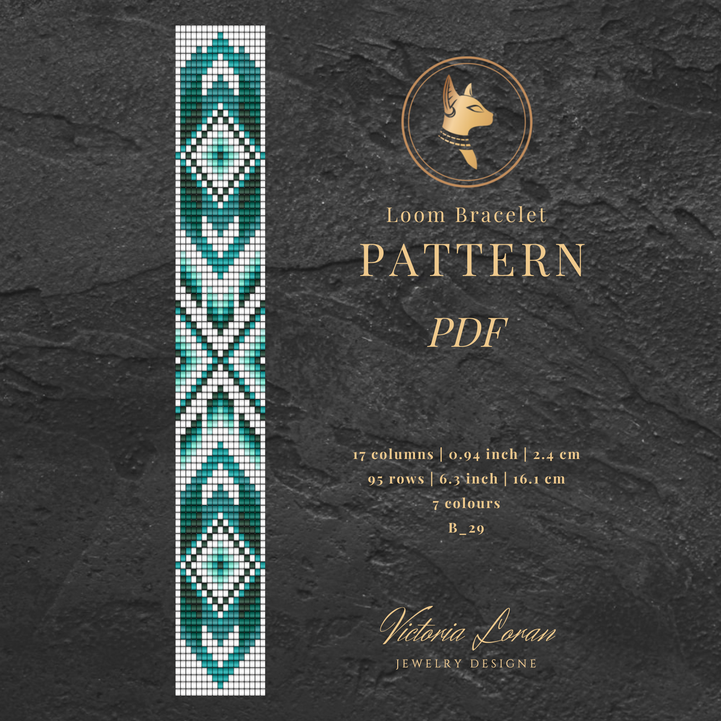 Beaded Loom Bracelet Pattern Set PDF Green Seed Beads Stacking Bracelets Do it yourself