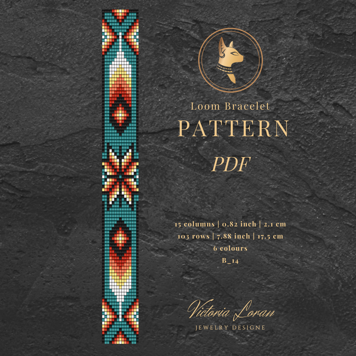 Floral Bead Loom Bracelet Pattern: Native American Inspired Miyuki Delica (PDF)