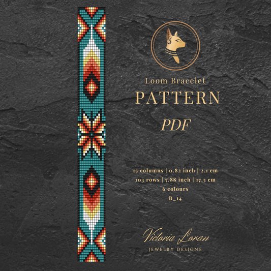 Floral Bead Loom Bracelet Pattern: Native American Inspired Miyuki Delica (PDF)