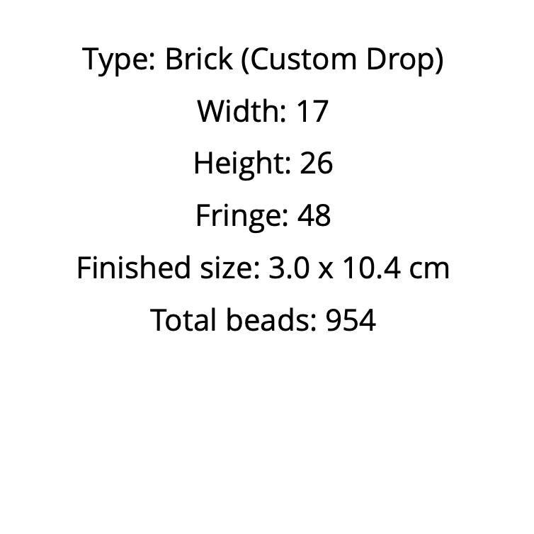 Text detailing the dimensions and specifications of orange earrings pattern
