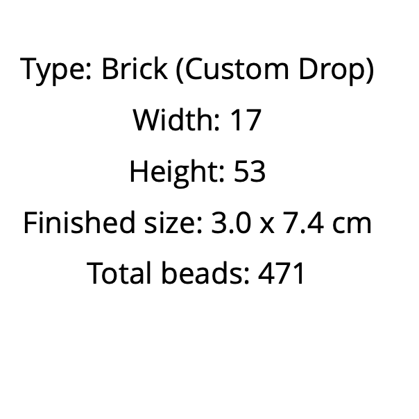 dimensions and bead count of the earrings patern