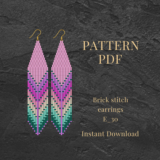 Brick stitch earrings pattern PDF 