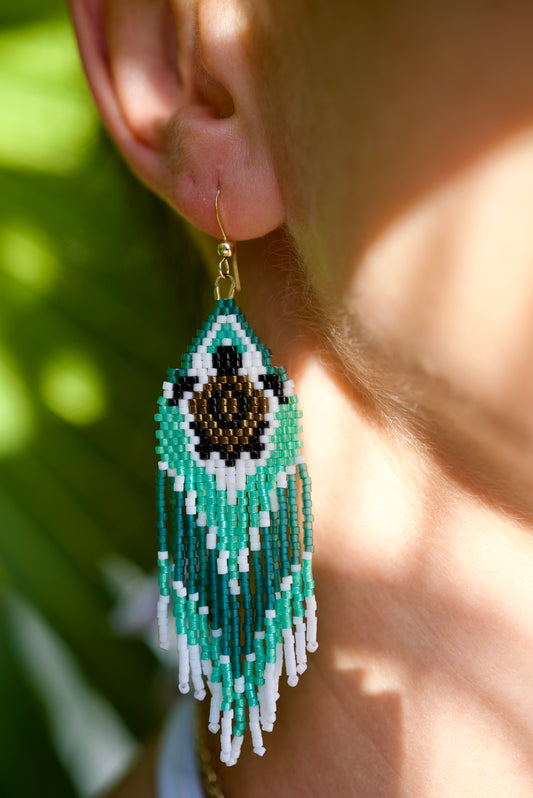 turtle beaded earrings